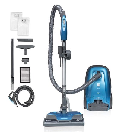 Kenmore Pet Friendly Lightweight Bagged Canister Vacuum Cleaner with Extended Telescoping Wand, HEPA, 2 Motors, Retractable Cord, and 4 Cleaning Tools, Blue