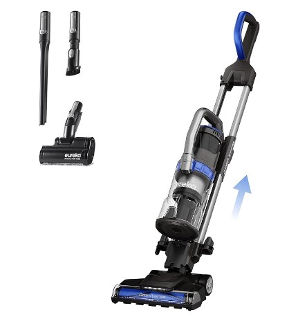 Eureka QuickShift Upright Home OmniVerse Vacuum Cleaner with Large Dust Cup, Advanced Anti-Tangle Technology and HEPA Filter, NEU801BL with Motorized Pet & Stair Tool, Blue