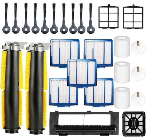 Best Replacement Mop/Brush kits for Roborock/Roomba 6 24pcs Big-Kit Replacement Part Accessories Compatible for Shark IQ R101AE RV1001AE AV912S AV1002AE RV100AE UR1000SR Side/Sweep Brush Filter Main/Roller/Cover/Self-Clean Base Filter
