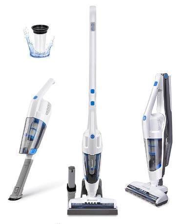 Vacmaster VSD1801 Cordless Handheld & Stick Vacuum Cleaner 2 in 1, Rechargeable Li-ion Battery Powerful Lightweight for Hardwood Floor, Carpet and Pet Hair White