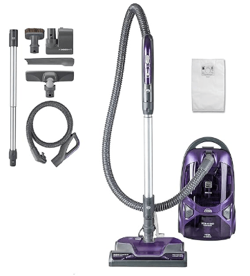 Kenmore 600 Series Friendly Lightweight Bagged Canister Vacuum with Pet PowerMate, Pop-N-Go Brush, 2 Motors, HEPA Filter, Aluminum Telescoping Wand, Retractable Cord and 4 Cleaning Tools, Purple