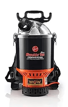 Hoover Commercial Shoulder Vac Pro Backpack Bagged Vacuum Cleaner, with HEPA Media Filter, Lightweight with Extra Long Cord, Chiropractic Design, for Carpet and Hard Floors, C2401, Black