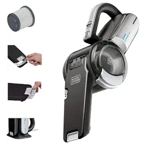5 Best Vacuum Cleaners for Cleaning Couches 4 BLACK+DECKER dust buster PIVOT VAC Handheld Vacuum Cordless, Car Vacuum Portable Rechargeable, Extendible Crevice Tool and 200 Degree Pivoting Nozzle, Strong Suction, Lightweight (BDH2000PL)