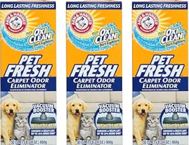 Best Scented Vacuum Discs and Deodorizers for Pet Owners 2 Arm & Hammer Carpet Pet Fresh Odor Eliminator 30 Oz, Pack of 3
