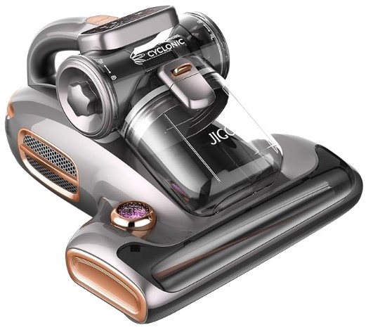 JIGOO T600 Bed Vacuum Cleaner vs. Dyson V12 Detect Slim 3 JIGOO T600 Bed Vacuum Cleaner with UV-C Light, 15Kpa Suction 700W Powerful Double Cup Handheld Vacuums, Mattress Vacuum Cleaner with Smart Dust Sensor, Ultrasonic & Heating Tech, HEPA Filter - Corded