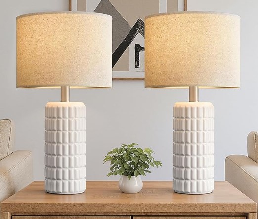 5 Best Designer Lamp Dupes Under $100 7 23" Modern Ceramic Table Lamps Set of 2 - Table Lamps for Living room, Farmhouse Bedside Night Stands Lamp for Bedroom, White Boho Nightstand Lamps Set of 2, Desk Lamp for End Table Home Decor