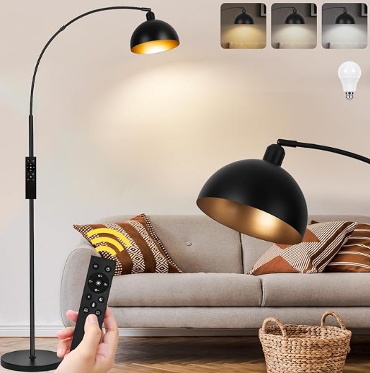 5 Best Designer Lamp Dupes Under $100 6 【Upgraded】Black Arc Floor Lamps for Living Room - Dimmable Arched Floor Lamp with Remote Control & 2700-6000K 9W LED Bulb Included, Modern Arch Standing lamp, Industrial Tall Lamp for Bedroom Reading