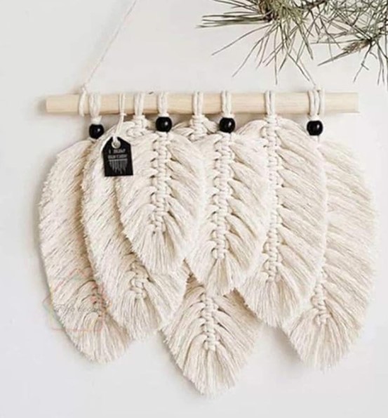 Dreamweaver Crafts Macramé Feather DIY Craft Kit – Make Your Own Boho Style Home Décor Wall Hanging - Rewarding Art Project – Suit Beginner