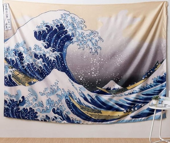 IcosaMro Great Wave Tapestry for Bedroom 60x82.7 Inch Large Wall Hanging Art Wall Decor with Hemmed Edges, Ocean Wall Blanket Home Decor for Bedroom College Dorm, The Great Wave Off Kanagawa