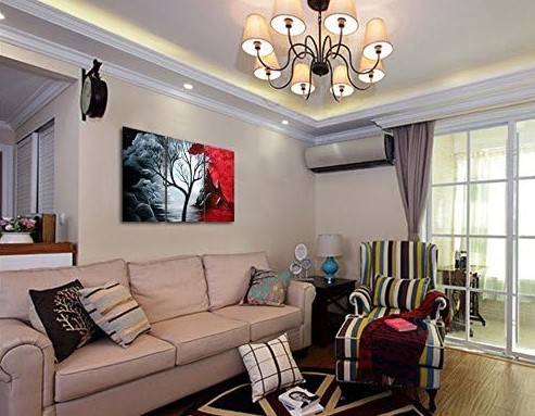 Best Large-Scale Wall Art Sets for Double-Height Ceilings 2 Wieco Art Canvas Wall Art Abstract Pictures for Wall Decor Canvas Prints of Abstract Paintings for Living Room Decor 3 Panels Artwork Sets for Home Decor Office Decorations