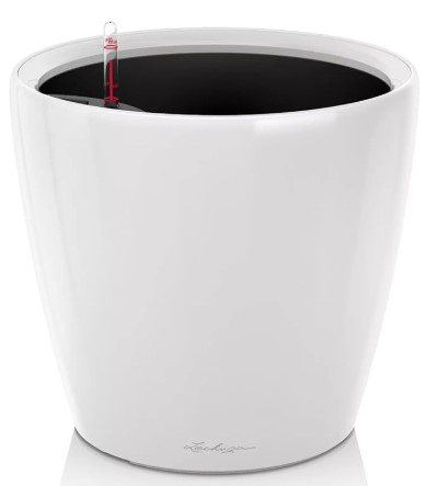 Self-Watering Planters that actually look like Designer Ceramic 4 Lechuza Self Watering Plant Pot Classico 21 LS Garden Flower Indoor Outdoor Small Table Plastic Planter with Drainage Hole D21 H20 cm White High-Gloss