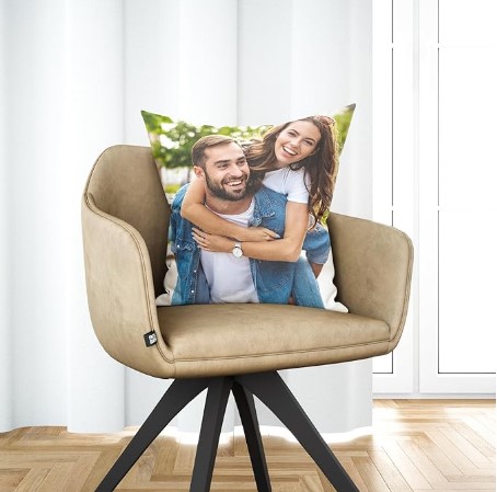 Ships Next Business Day, Made in USA - Custom Personalized Picture Throw-Pillow Cover - Love Keepsake, Personalized Gifts, Decorative Throw Pillow, Customizable Pillow (16x16)