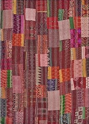 LR Home 50x60 Inch Soft Hand-Woven Bohemian Throw Blanket - Perfect for Bed, Sofa, Couch, and Living Room Decor - Warm blankets for winter - Patchwork Fall Blanket - Christmas Gift - Crimson