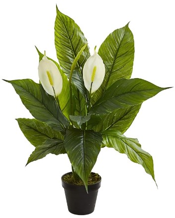 Nearly Natural 26” Spathiphyllum Artificial (Real Touch) Silk Plants Green