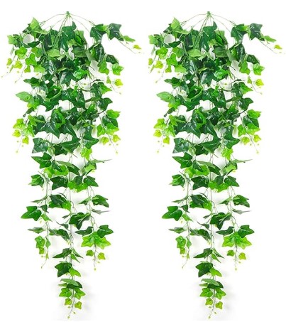 YYaaloa Room Decor Aesthetic Fake Plants, 2 Pack 35 Inch Ivy Artificial Plants for Home Decor Wall Decor Bedroom Decor Kitchen Decor Office Decor Wedding Decorations and Outdoor Decor (Ivy Leaves)