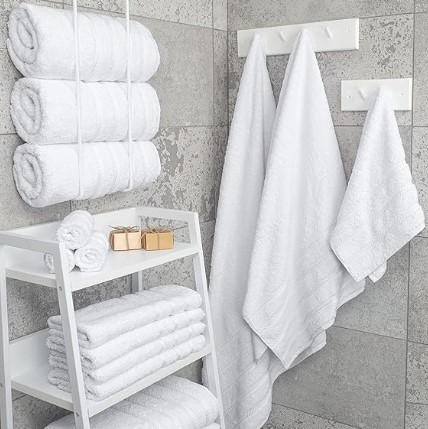 American Soft Linen Luxury 4 Piece Bath Towel Set, 100% Cotton Turkish Bath Towels for Bathroom, 27x54 in Extra Large Bathroom Shower Towels, White Bath Towels