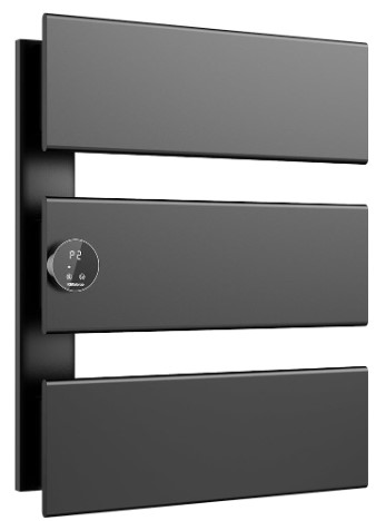 K&KALONZO Electric Towel Warmer, 18.11"*22.8" Wall-Mounted Towel Heater with Built-in Timer, Waterproof Aluminum Towel Warmer for Bathroom, Support Plug-in and Hardwired, Black, K3-L-B