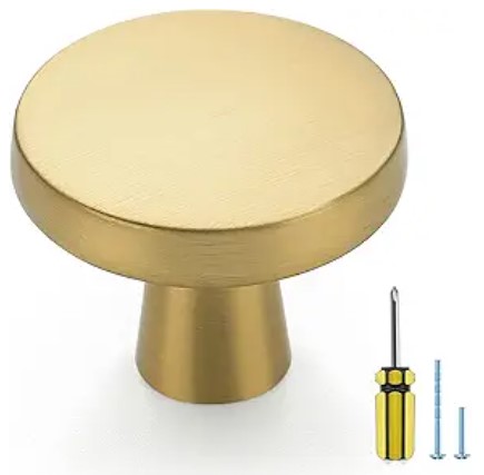 Best Brass and Gold Hardware to Elevate Generic Cabinets 2 Ravinte 30 Pack Solid Knobs Kitchen Cabinet Round Pulls Dresser Handles Gold Cupboard Hardware Brushed Brass Door Drawer Knobs