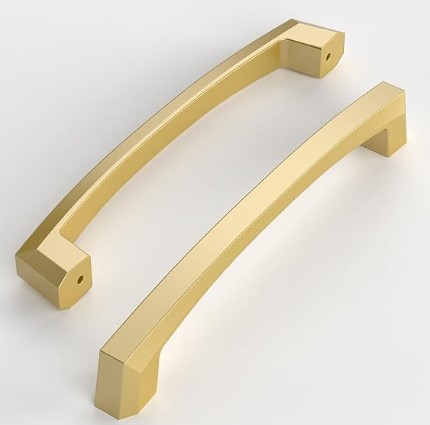 Best Brass and Gold Hardware to Elevate Generic Cabinets 5 Amerdeco 10 Pack Brushed Gold Cabinet Pulls 5 Inch(128MM) Hole Centers Kitchen Cabinet Handles Hardware Kitchen Handles for Cabinets Cupboard ZH0032