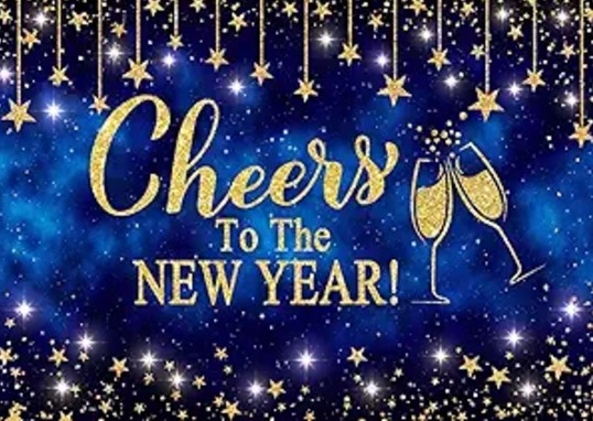 Happy New Year Backdrop Blue Starry Sky Photography Background Galaxy Cheers to The New Year Eve Decoration Hello 2025 Party Supplies Festival Gift Ideas Photo Booth Props 7x5FT