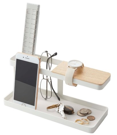 Best Desktop Organizers for Minimalist Standing Desk Setups 7 YAMAZAKI Home Tower Desk Bar - Wood & Steel Organizer - Steel