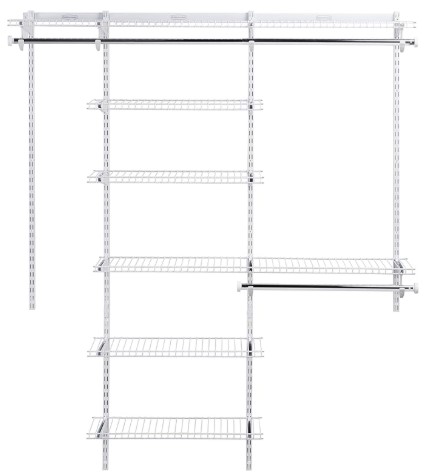 Best Modular Closet Systems for Reach-In vs. Walk-In Spaces 2 Rubbermaid Configurations Deluxe Custom Closet Kit 3-6 Ft. Adjustable Metal Wire Shelving White Finish Expandable Organization System Hardware Included for Home Closet/Pantry/Laundry/Mudroom