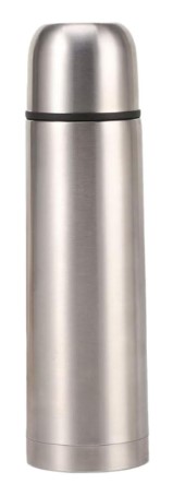 Stainless Steel Thermal Bottle with Cup Vacuum Insulated Bottle for Hot and Cold Drinks Coffee Cup Travel Mug Vacuum Flask for Tea 17Oz/500Ml(Silver)