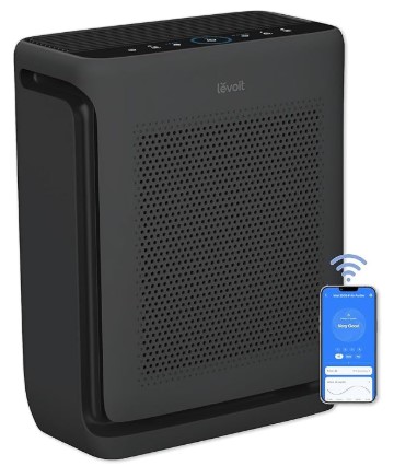 LEVOIT Air Purifiers for Home Large Room Up to 1875 Ft² with Washable Pre-Filter, AHAM VERIFIDE, Air Quality Monitor, HEPA Sleep Mode for Allergies, Pet Hair in Bedroom, Vital 200S-P, Black