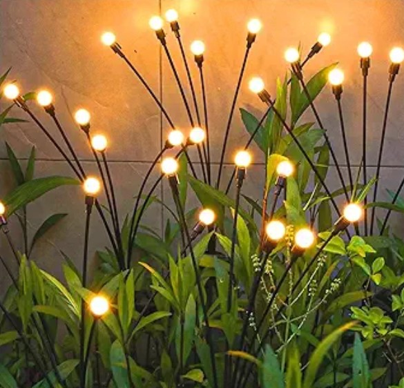 TONULAX Solar Garden Lights - Upgraded Solar Swaying Light, Sway by Wind, Outdoor Lights, Yard Patio Pathway Decoration, High Flexibility Iron Wire & Heavy Bulb Base, Warm White(2 Pack)