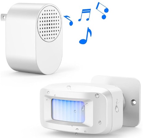 Driveway Alarms Wireless Outside Weatherproof - Motion Sensor Alarms System Motion Detector Plug-in Receiver Loud Chimes Security Alert Monitor System 500FT Long Range Outdoor Detection