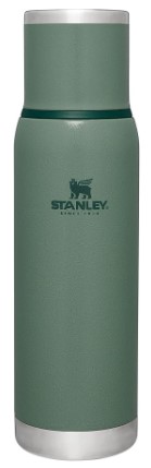 Stanley Adventure-To-Go Vacuum Bottle 1.1 qt | Wide Mouth with Leakproof Cup Lid | Keep Drinks Hot or Cold | Packable for Travel | Insulated Stainless Steel Thermos | BPA-Free | Hammertone Green