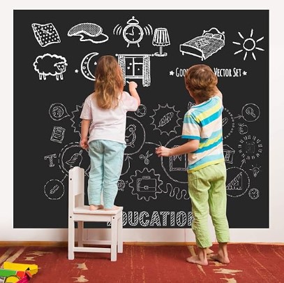 7 Kids’ Room Decor Ideas to Inspire Imaginative Play 1 Chalkboard Wall Sticker Wall Decal Blackboard Wallpaper Large Chalkboard Contact Paper Roll KDG Self Adhesive DIY Reusable Erasable Stickers