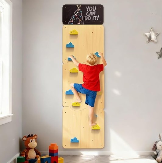 7 Kids’ Room Decor Ideas to Inspire Imaginative Play 3 Wooden Climbing Wall, Kids Indoor Climbing Wall Panels with 12 Rock Holds, Montessori Climbing Toy for Playroom & Home Gym, Aged 3+