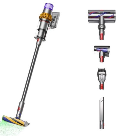 Sebo Felix vs. Dyson V15: The Brushroll Torque Battle 3 Dyson V15 Detect Cordless Vacuum Cleaner, Yellow/Nickel