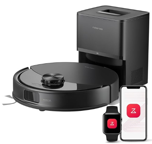 Self-Emptying Vacuums for 3+ Shedding Dogs 6 roborock Q10 S5+ Robot Vacuum and Mop, 10,000Pa Suction, Upgraded from Q8 max+, 70 Days Self-Emptying, Obstacle Avoidance, Sonic Mopping, Dual Anti-Tangle Design, Auto Mop Lifting, Black