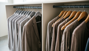 HOME 1 Velvet Hangers vs. Wood: Which saves more space and prevents damage