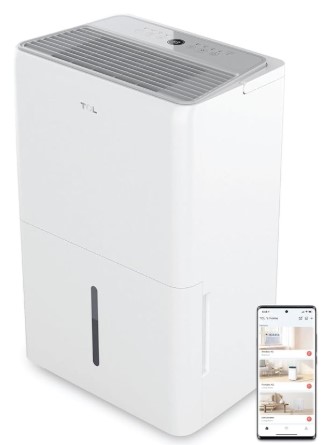 5 Best Smart Dehumidifiers for Finished Basements Under $300 4 TCL 4,500 Sq. Ft. Smart Dehumidifier, Energy Star Most Efficient 2024, 50 Pints Per Day, Ideal for Basements, Rooms, and Other Living Spaces, Compatible with Alexa/Google Assistant – H50D44W