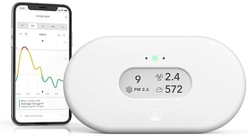 Best CO2 Monitors for Preventing "Afternoon Slump" 3 Airthings 2960 View Plus - Battery Powered Radon & Air Quality Monitor (PM, CO2, VOC, Humidity, Temp, Pressure)