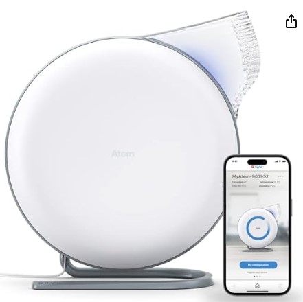 Best Desktop Air Purifiers for Focused 1-on-1 Workspaces 6 IQAir Atem Desk Air Purifier for Home, Office, Desktop, Small Room up to 150 sq ft, HyperHEPA Filter for Bacteria, Viruses, Allergens, Pets, Asthma, Pollen, Dust, Swiss Design, Made in Germany, White