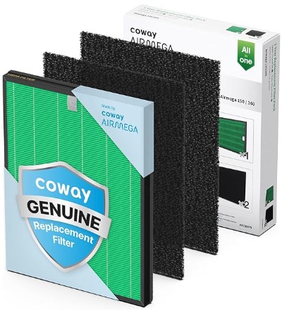Best Activated Carbon Filters for Removing Cat Litter Odors 7 Coway Airmega 150 Genuine Air Purifier Replacement Filter Set, HEPA Filter and Active Carbon Filter, AP-1019C-FP