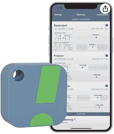 Best Precise Hygrometers for Home Mold Risk 4 SensorPush HT1 Smart Temperature Sensor & Humidity Sensor - Thermometer & Hygrometer w/App Monitoring - Indoor/Outdoor Temperature and Humidity Monitor w/Heat Index for RV, Fridge & More