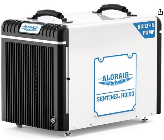 Best Whole-Home Dehumidifiers for Finished Basements 5 ALORAIR Basement/Crawlspace Dehumidifiers 198 PPD (Saturation), 90 Pints (AHAM), 5 Years Limited Warranty, Condensate Pump, Auto Defrosting, Rare Earth Alloy Tube Evaporator, Remote Control (optional)