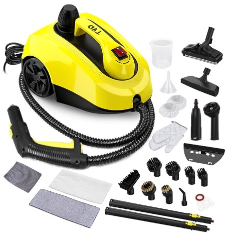 Best Professional "Dry Steam" Canisters for Bed Bug Prevention 6 TVD Heavy Duty Steam Cleaner For Home, Steamer For Cleaning with 26 Accessories, Steam Mop With 5M Extra-Long Power Cord For Hardwood Floor,Canister,Grout,Tiles,Upholstery