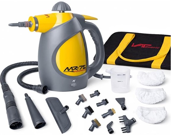 Best Crevice Tools for Steaming Between Car Seats 6 Vapamore MR-75 Amico Handheld Steam Cleaner for Bed Bugs, Auto & Grout | Portable handheld steam cleaner; 210°F chemical-free steam; kills dust mites; heats in 4 min; 3.5 lbs; 17 accessories