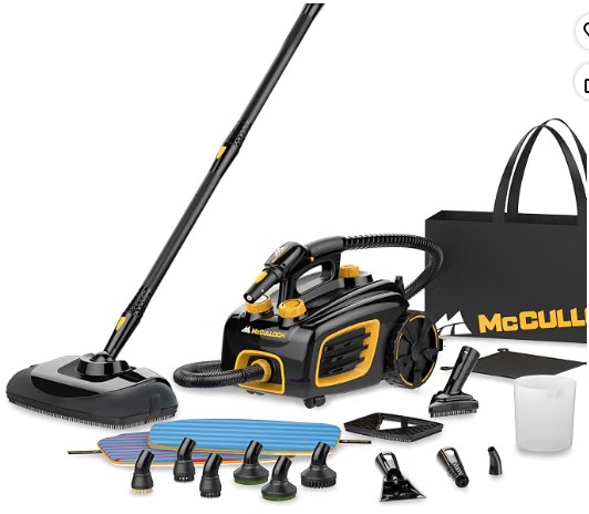 Best High-Pressure Steam Brushes for Deep Grout Cleaning 5 McCulloch MC1375 Canister Steam Cleaner, 90 Min Runtime, 20 Accessories