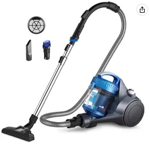 Best Lightweight Canister Vacuums for Safe Stair Cleaning 5 Eureka Canister Vacuum Cleaner, Household Vacuum for Home, Bagless Blue