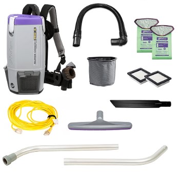 Best High-Suction Vacuums Under 65 Decibels (dB) 4 ProTeam Super Coach Pro 6 Backpack Vacuum Commercial with 2 Piece Wand Tool Kit, 6 Quart, Corded, 107308