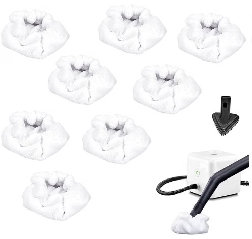 Best Microfiber Steam Bonnets for Delicate Fabric Agitation 6 Pads Fit for Dupray Handheld Steam Cleaner: Small Bonnets Compatible with Dupray Triangular Brush Tool - Washable and Reusable Handheld Steamer Cloth Accessories (8 Packs)