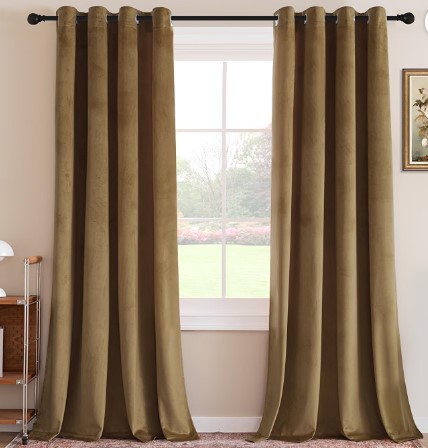 Best Velvet Curtains for Sound Dampening and Thermal Control 2 H.VERSAILTEX Luxury Velvet Curtains for Living Room, 84 Inch, Camel