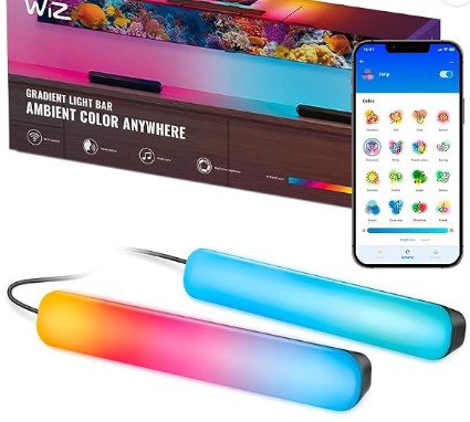 Best Smart Floor Lamps with "Sunrise/Sunset" Automation 4 WiZ Connected Gradient Light Bars, RGBIC, Display Multiple Colors, 150 Lumens, Versatile Placement, Easy Setup, LED, Connect to Wi-Fi, Control with App/Voice